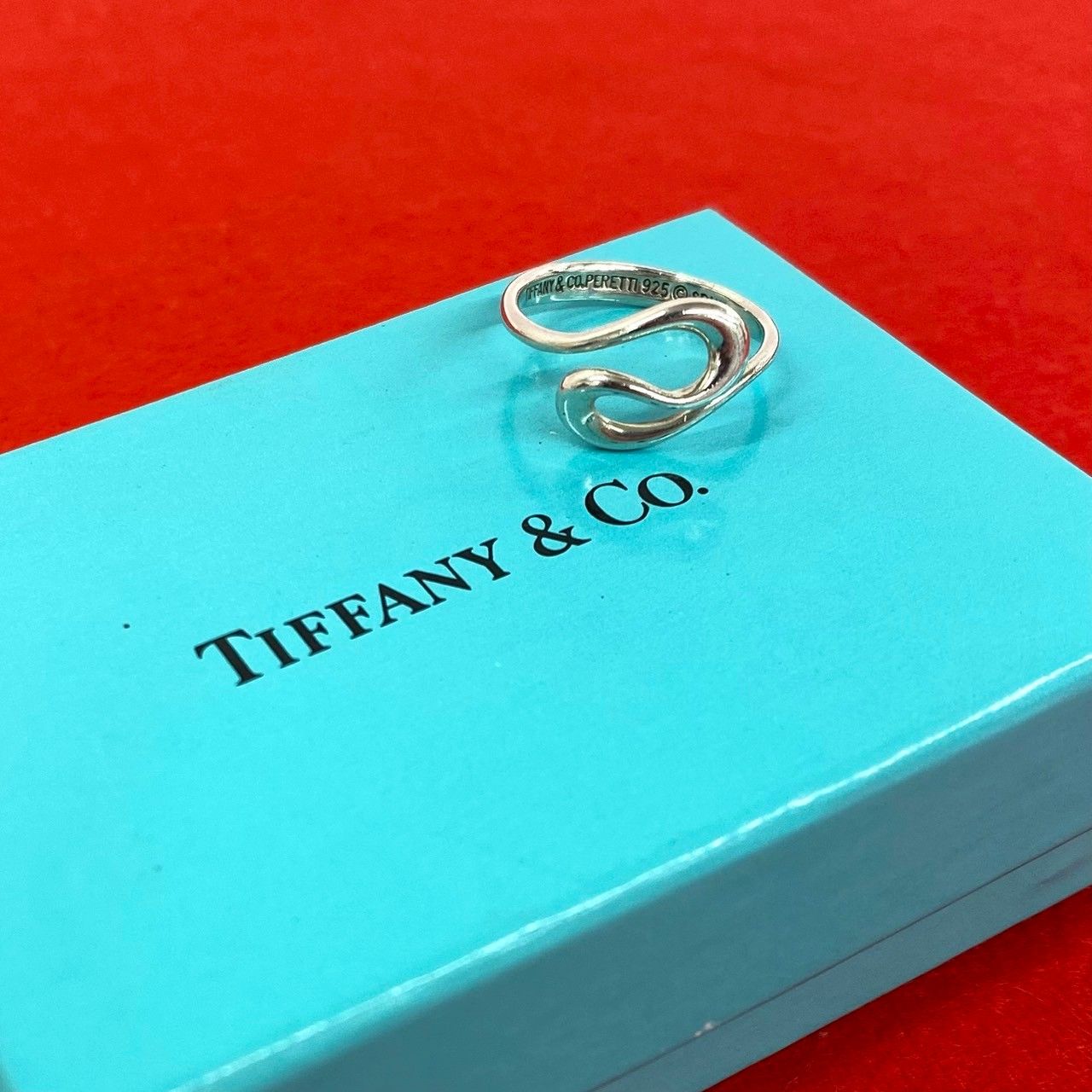 極 美品 TIFFANY&Co. ティファニー オープン ウェーブ リング シルバー