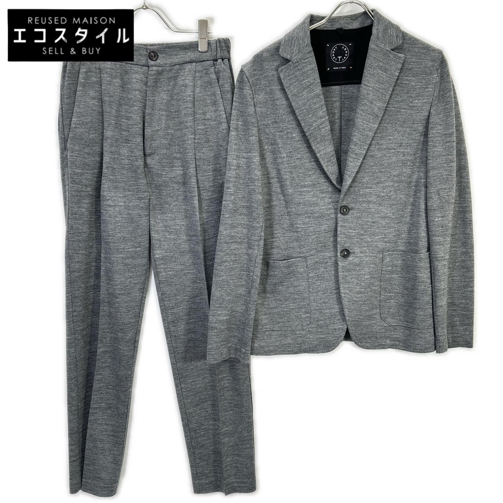 T-JACKET ティージャケット 51BA419J グレー コットン混 2Bテーラード 