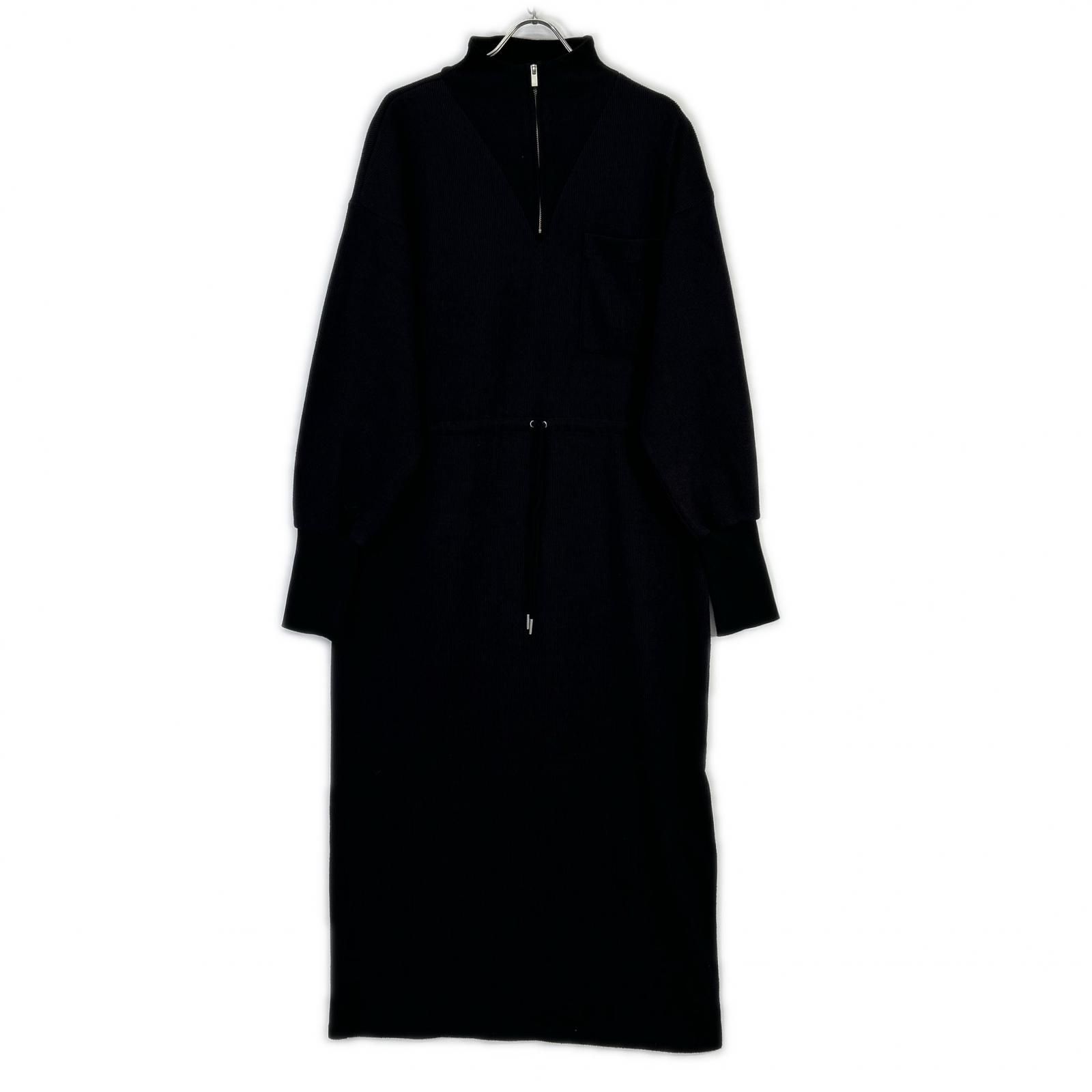 AMERI アメリヴィンテージ ブラック UND HALF ZIP SWEAT DRESS M