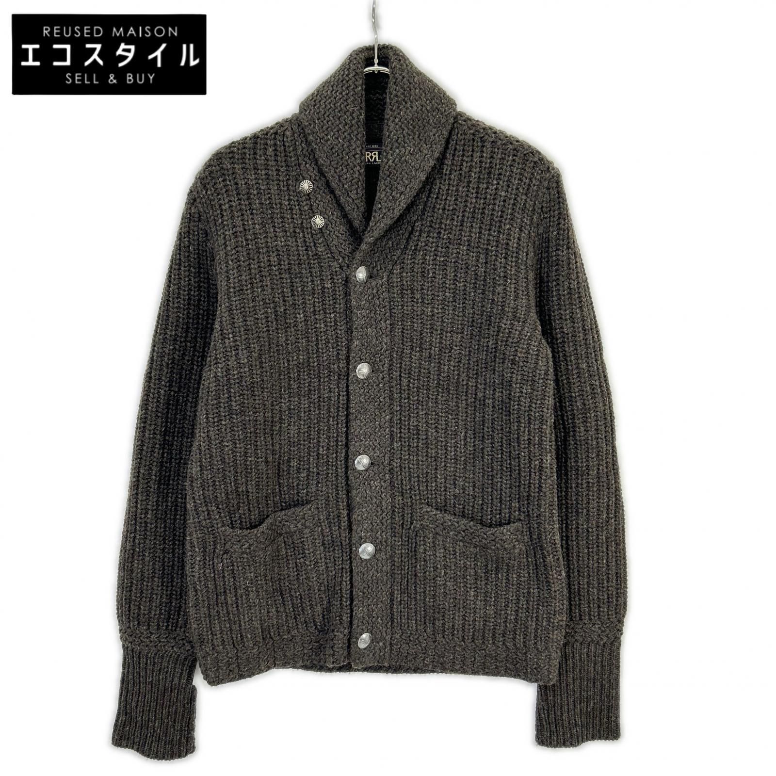RRL ショールカラーカーディガン グレー ダブルアールエル ダブルアールエル ショールカラーカーディガン RRL ショールカラー