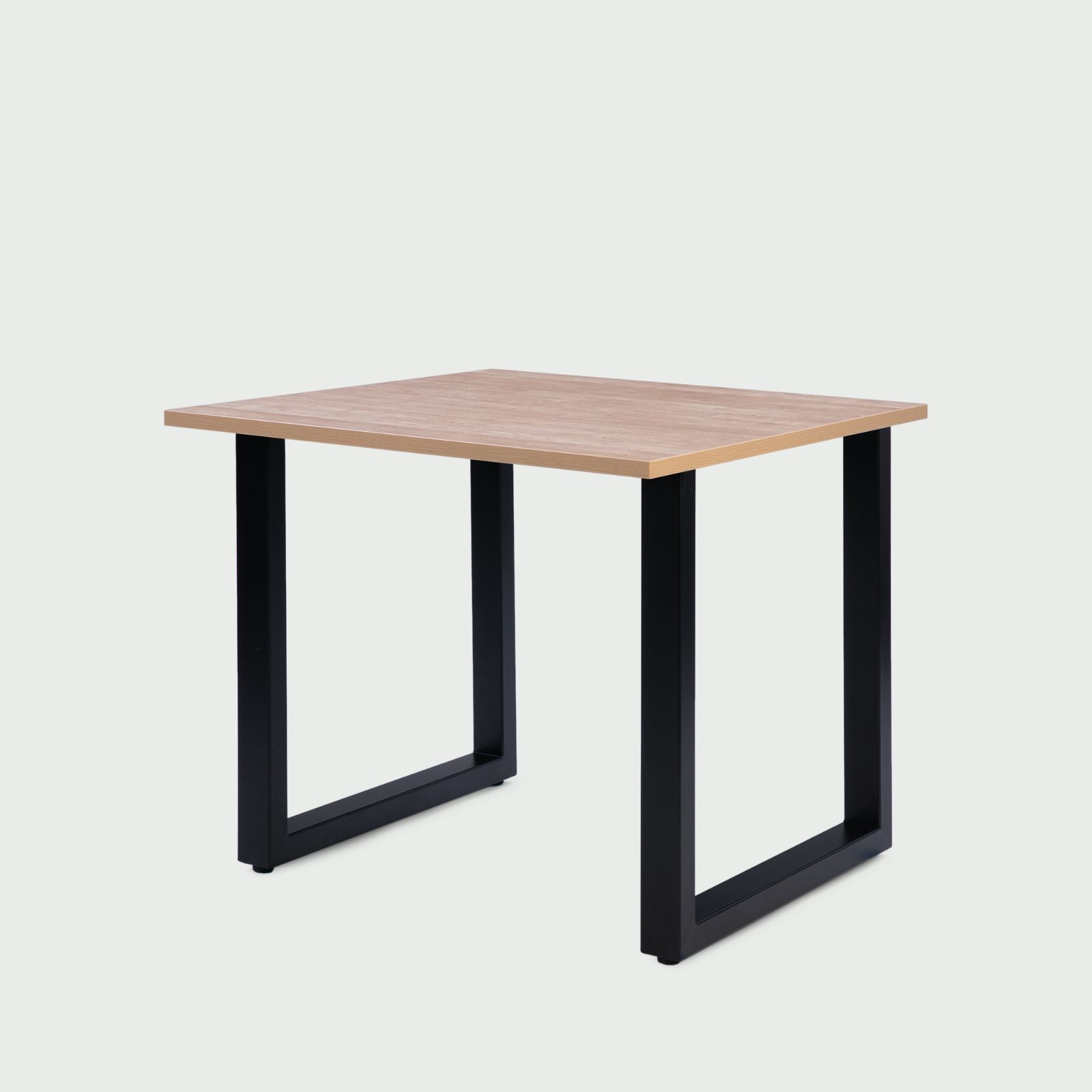 【Cランク品】CIRCLE オーク柄メラミン天板 ダイニングテーブル 鉄脚（SQ脚）W80×D80×H70cm