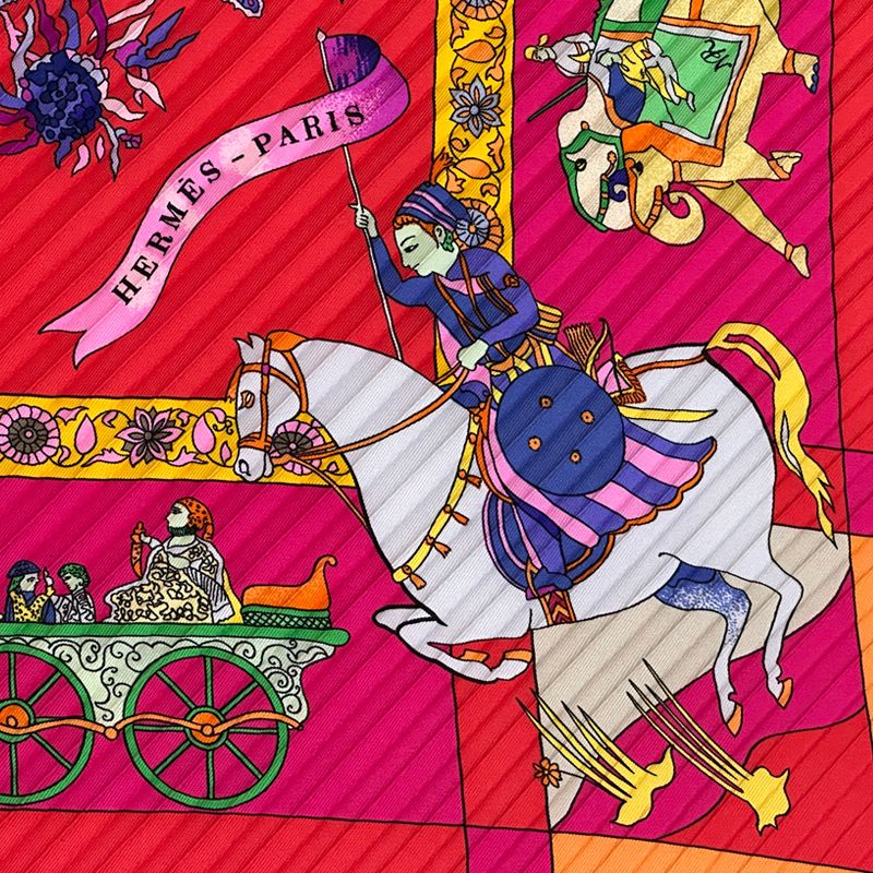 エルメス HERMES スカーフ プリーツ Fantaisies indiennes 眩惑の