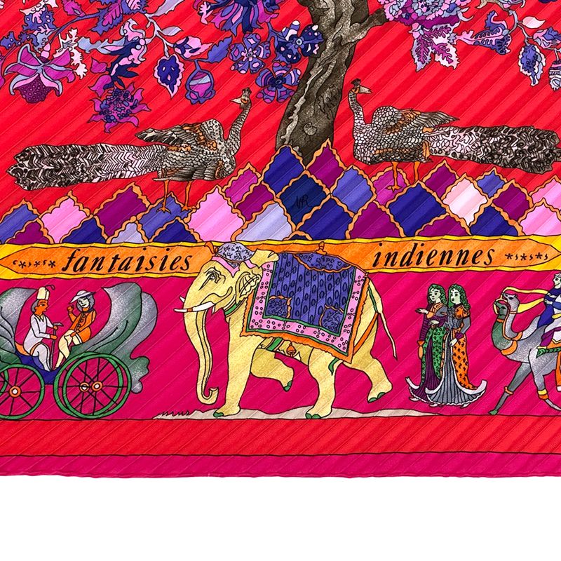 エルメス HERMES スカーフ プリーツ Fantaisies indiennes 眩惑の