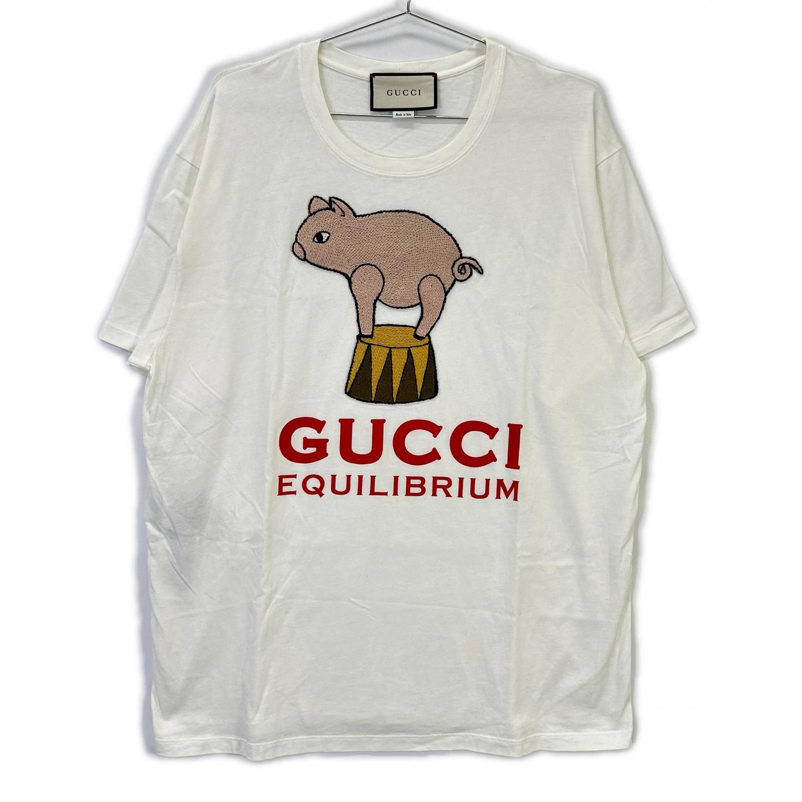 GUCCI グッチ 615044 ホワイト ピッグ刺繍 Tシャツ L - メルカリ
