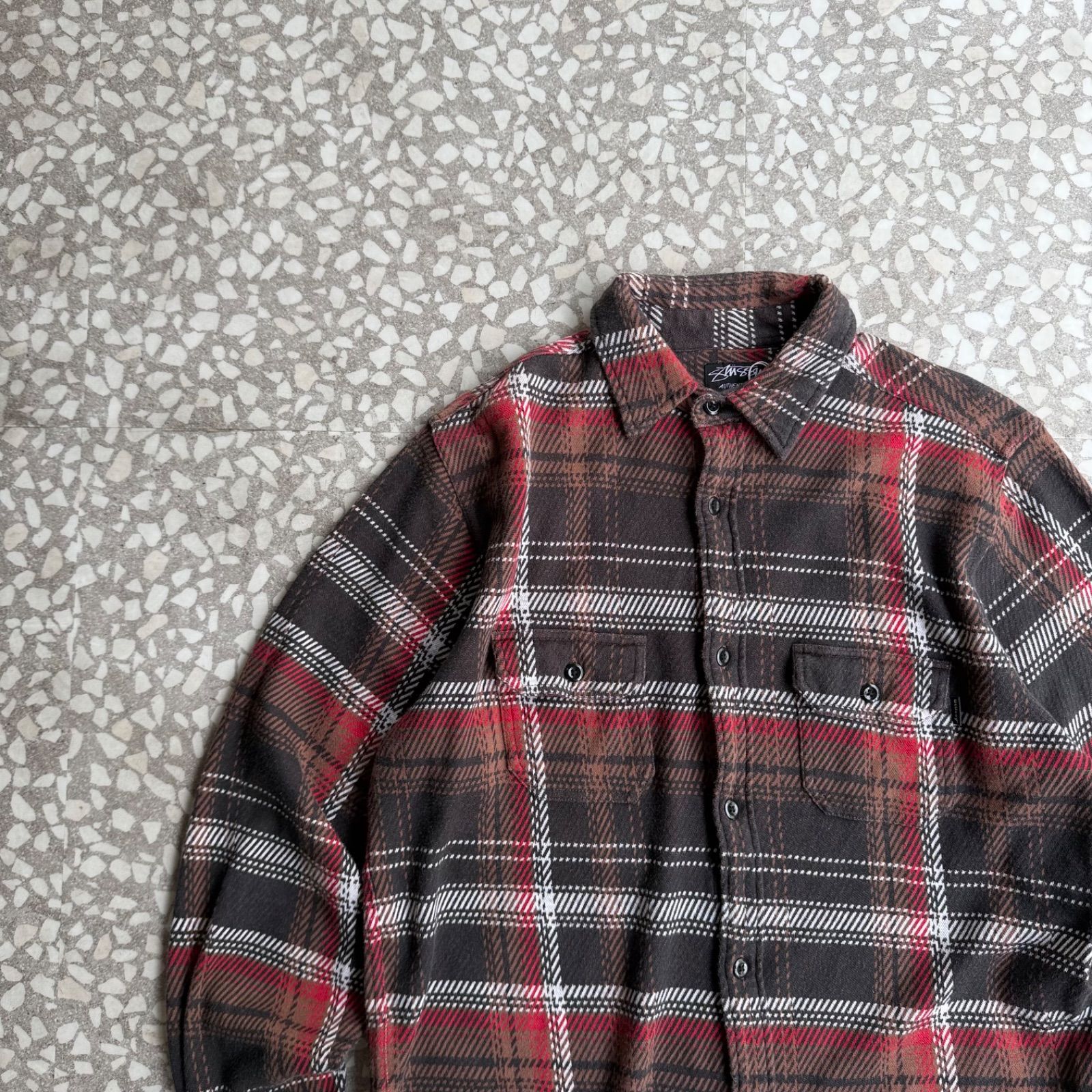 STUSSY / 00’s flannel shirt size M オールドステューシー　フランネルシャツ　ストリート　ユニセックス　ニット系 ストレッチ