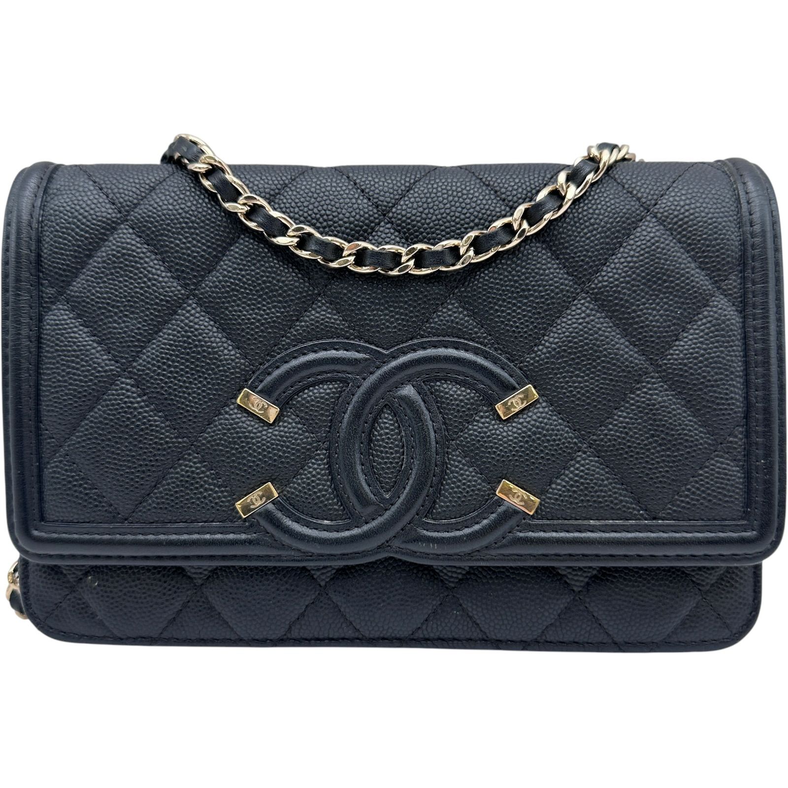 シャネル CHANEL CCフィリグリーチェーンウォレット 29番台 ブラック 