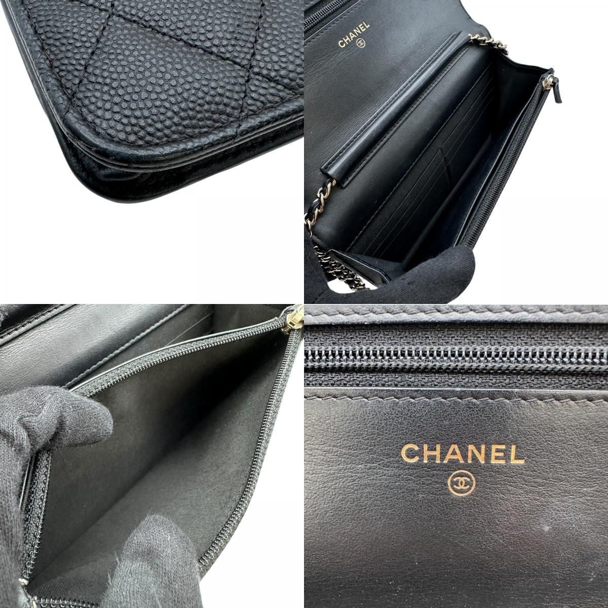 シャネル CHANEL CCフィリグリーチェーンウォレット 29番台 ブラック