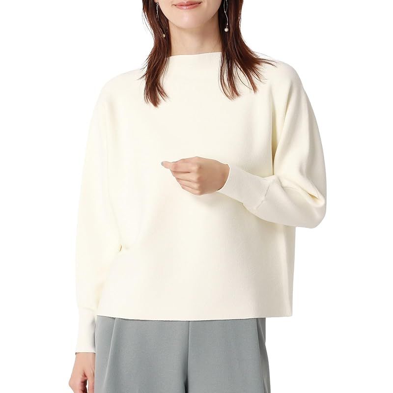 【新品】 ボートネックニット／ドルマンスリーブ／ハンドウォッシュ／レーヨンストレッチ／無地 1