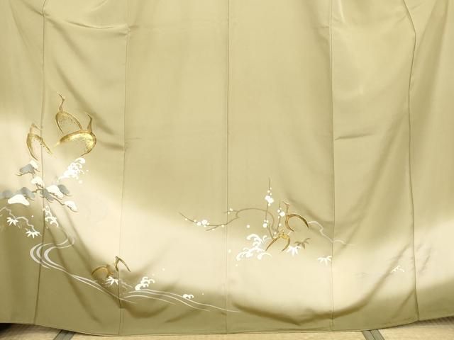 平和屋着物○豪華色留袖 駒刺繍 松竹梅鶴文 暈し染め 金糸 金銀彩 正絹