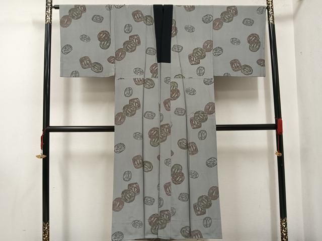 平和屋着物●男性　長襦袢　袷　龍　鍔柄　金彩　正絹　逸品　AABI4846ph