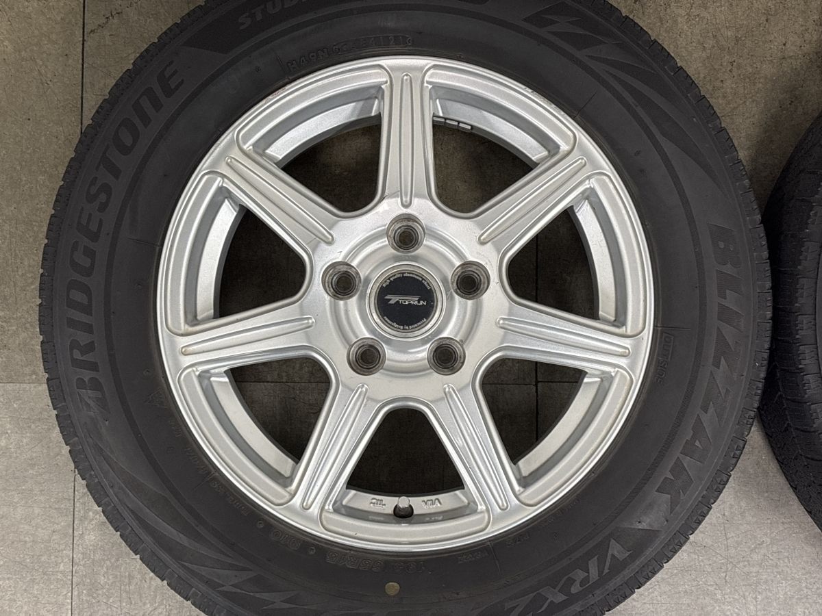 BS BRIDGESTONE TOPRUN RD5 トップラン 15インチ 4本 6J5HPCD114.3+45 セレナ エスクァイア ヴォクシー ノア等　(MHZ913) クレジットカード QRコード決済可能 ホイール良好品】トップラン 15in 6J +45 PCD114.3 ブリヂストン
