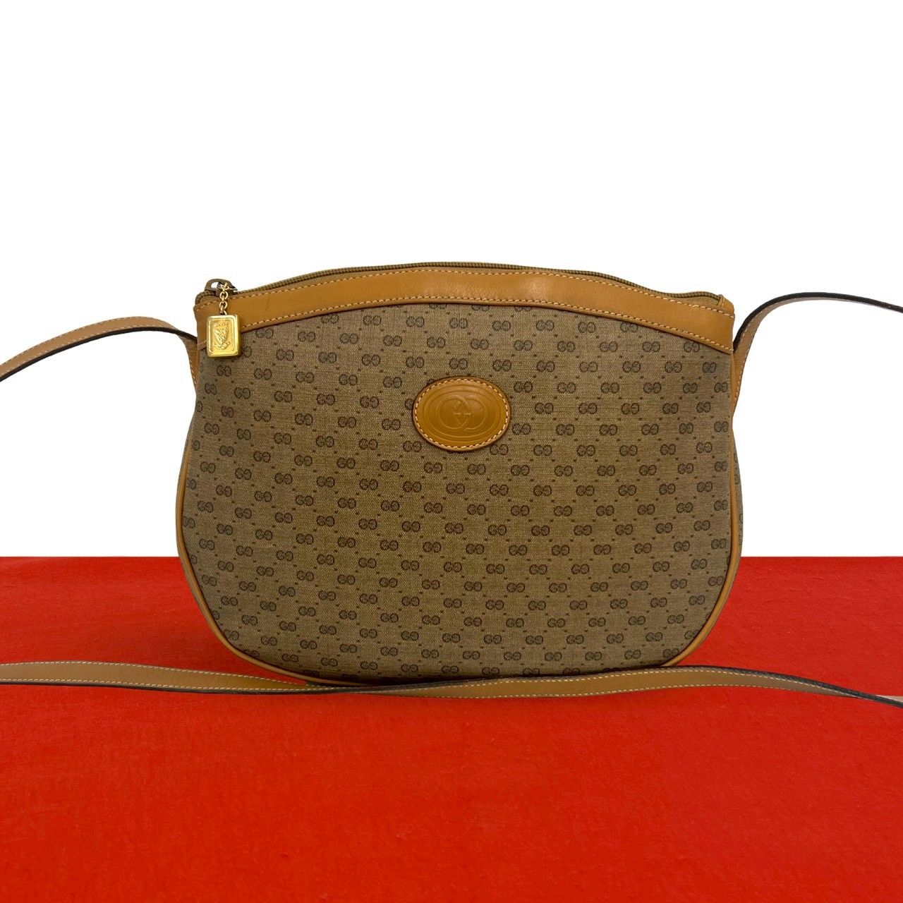 極 美品 GUCCI グッチ オールドグッチ ヴィンテージ マイクロGG ロゴ