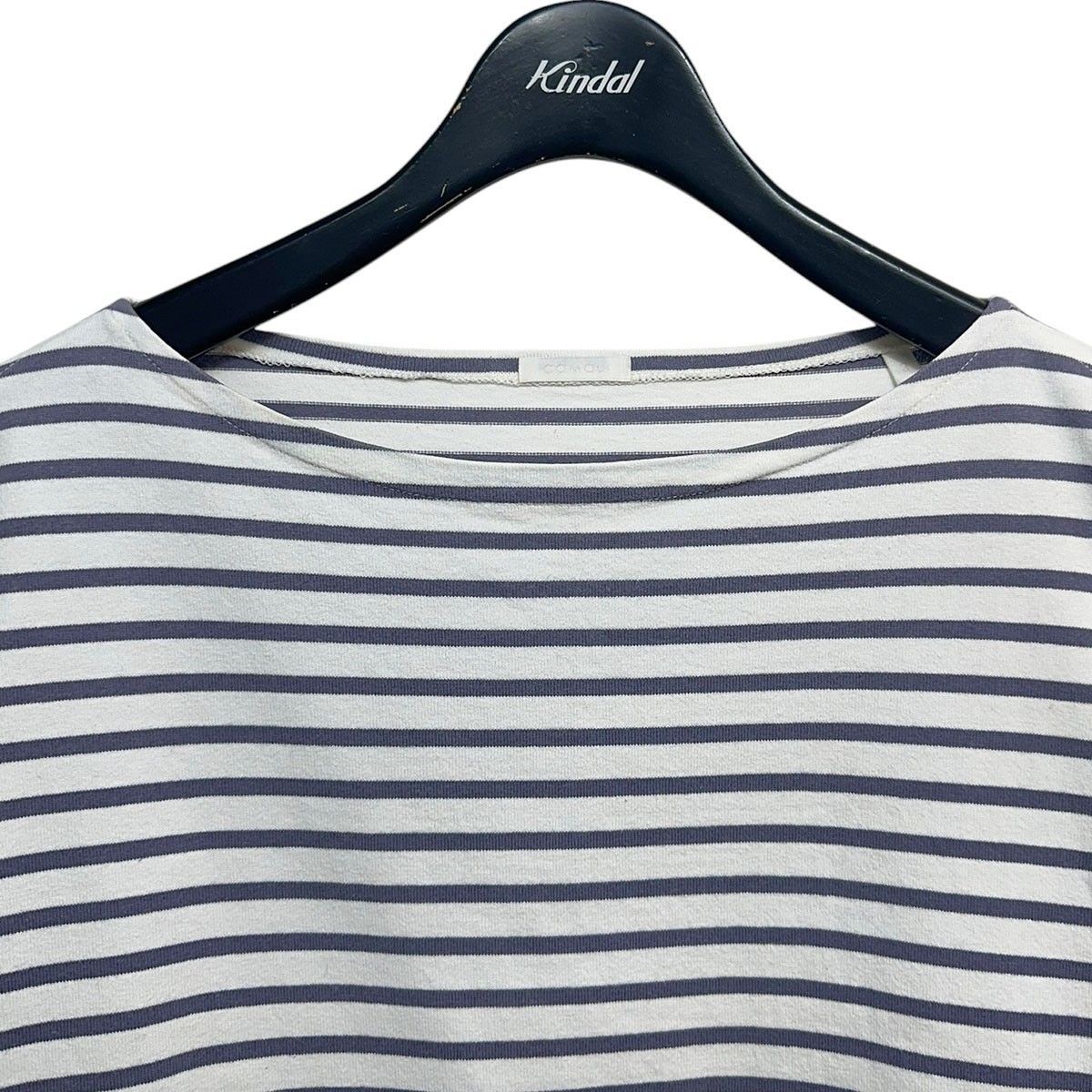 COMOLI ボーダー ボートネック 長袖Tシャツ R01-05017 8071000177919