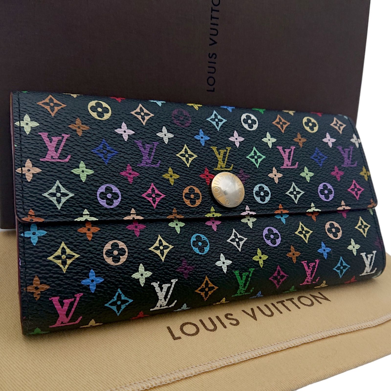 美品】LOUIS VUITTON ルイヴィトン マルチカラー サラ 長財布