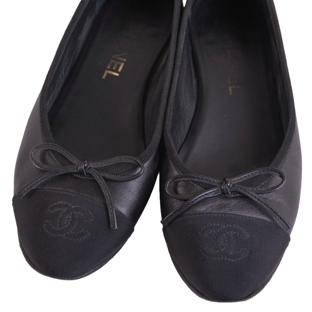 シャネル CHANEL パンプス バレリーナ G02819 リボン ココマーク