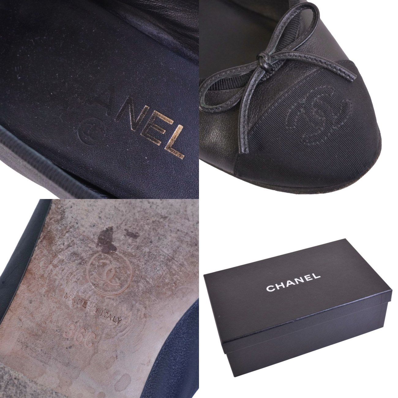 シャネル CHANEL パンプス バレリーナ G02819 リボン ココマーク