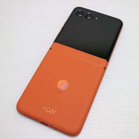 新品同様 SIMフリー motorola razr 50s スプリッツオレンジ スマホ