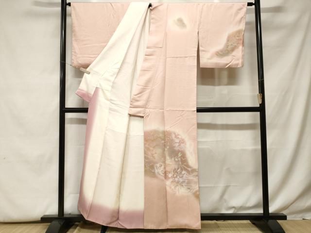 平和屋着物□訪問着 シルエット 枝花文 暈し染め 金銀彩 正絹 逸品