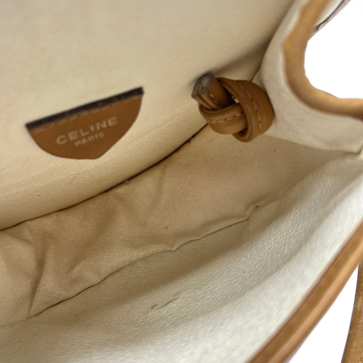 CELINE(セリーヌ) ショルダーバッグ マカダム柄 白×ベージュ ミニ