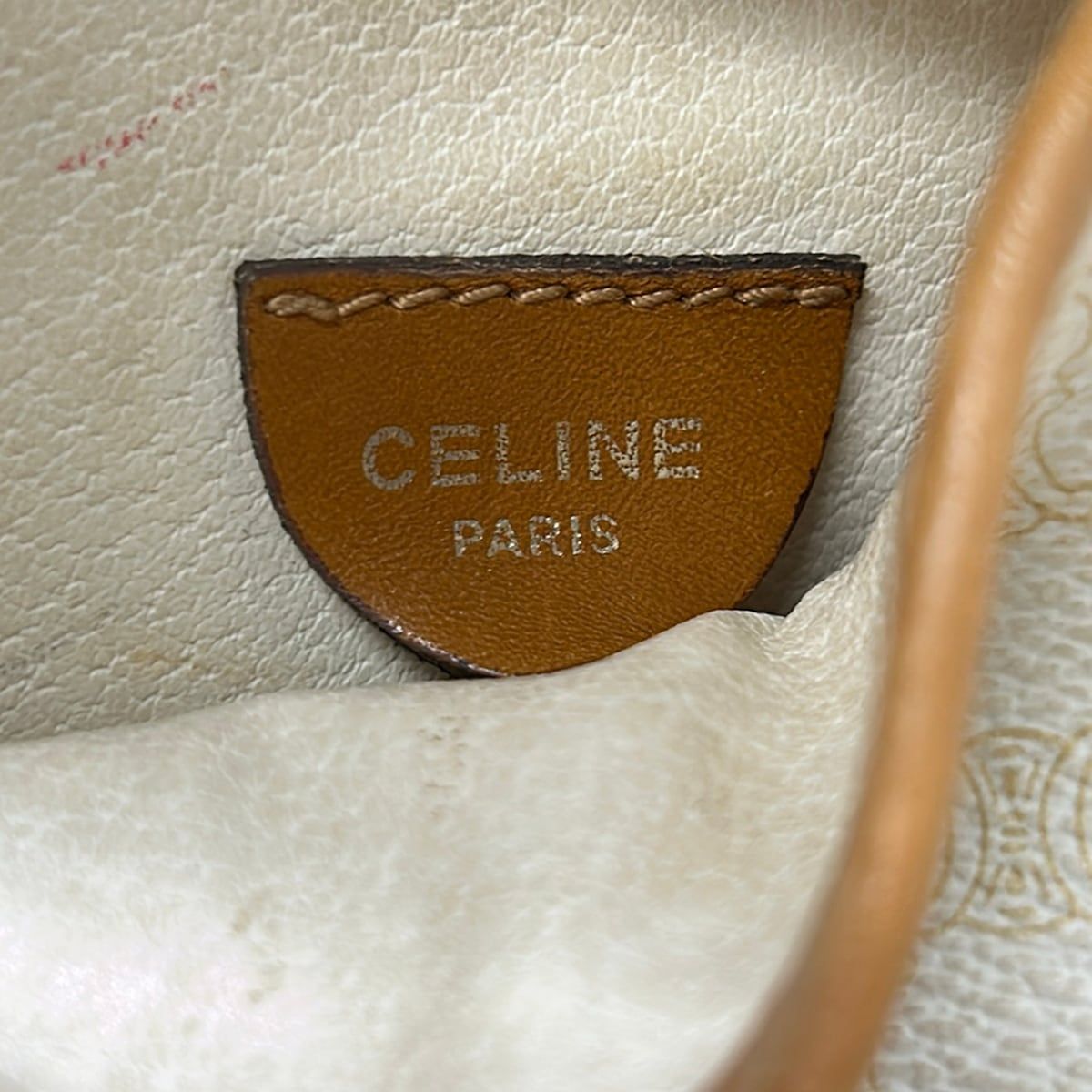 CELINE(セリーヌ) ショルダーバッグ マカダム柄 白×ベージュ ミニ 