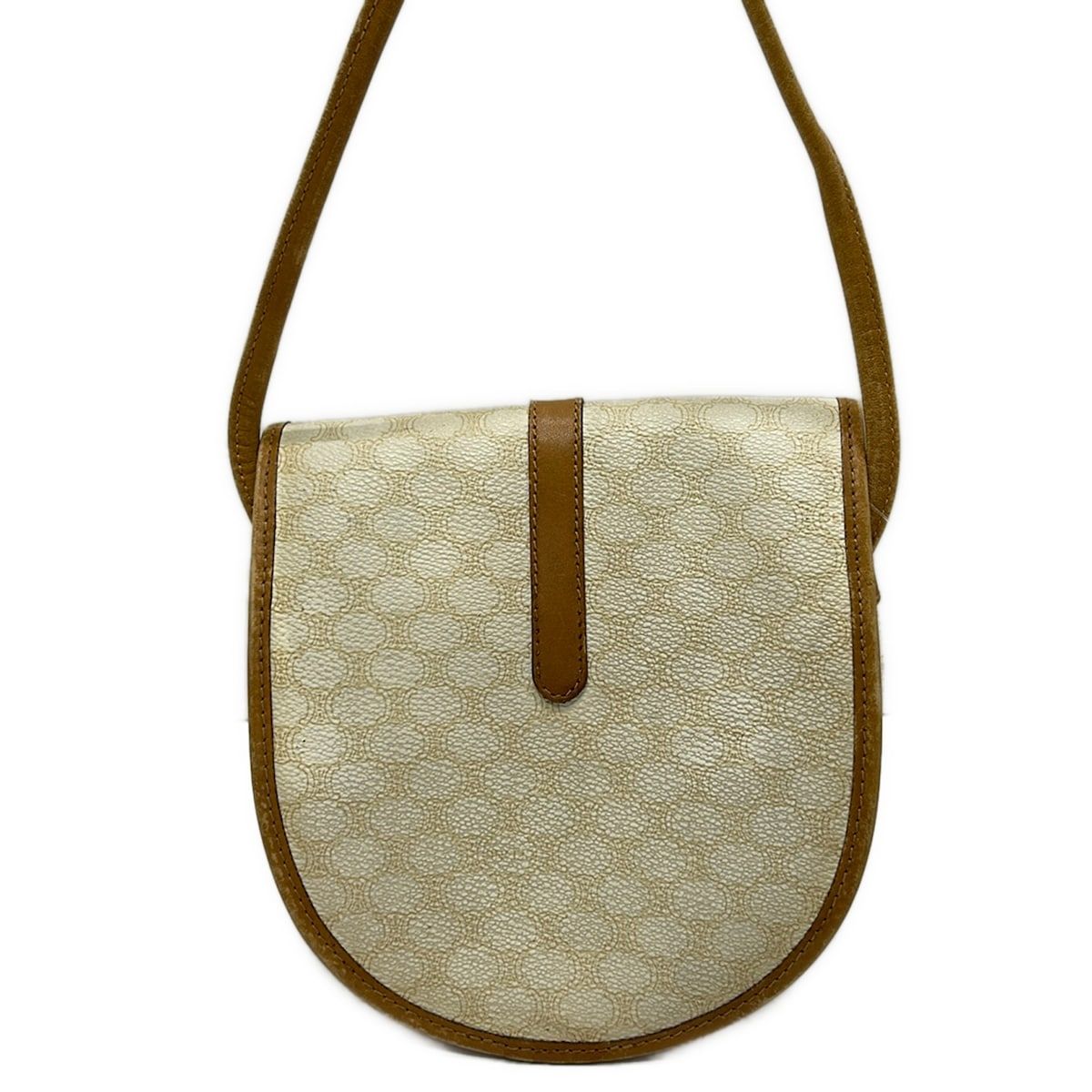 CELINE(セリーヌ) ショルダーバッグ マカダム柄 白×ベージュ ミニ 