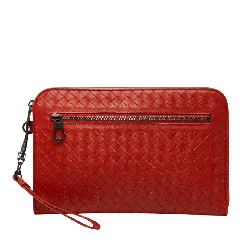 ボッテガヴェネタ イントレチャート クラッチバッグ オレンジ レザー レディース BOTTEGAVENETA【1-0268090】
