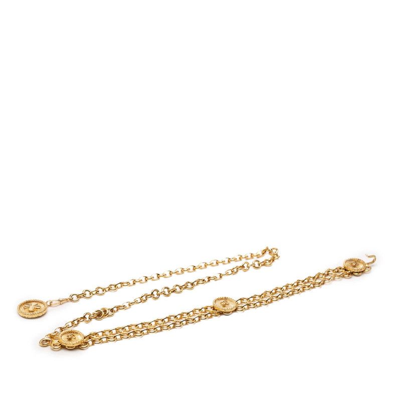 シャネル ココマーク クローバー コイン モチーフ チェーンベルト ゴールド メッキ レディース CHANEL【1-0269937】