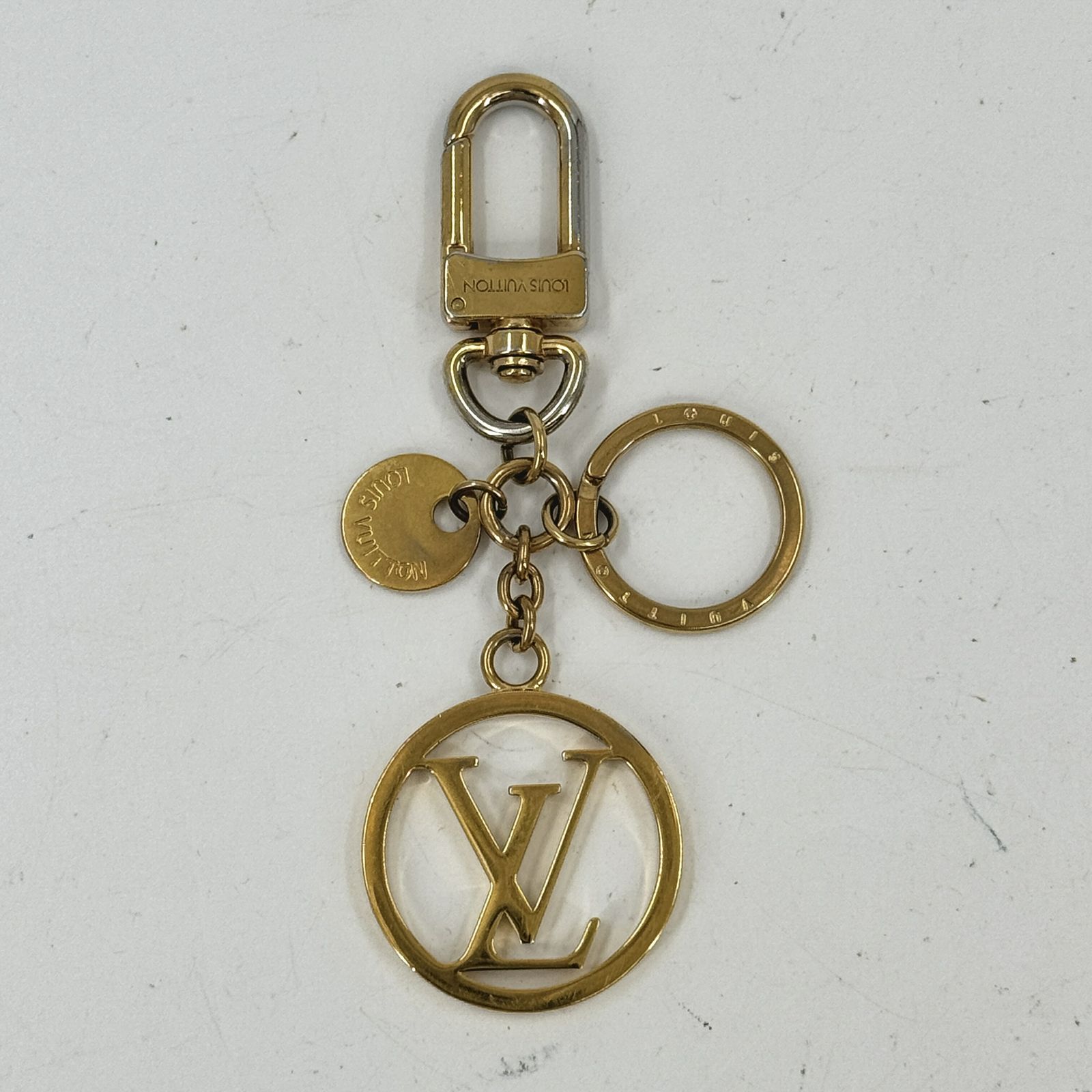LOUIS VUITTON LV サークルキーリング M67362 GP バッグチャーム ロゴ