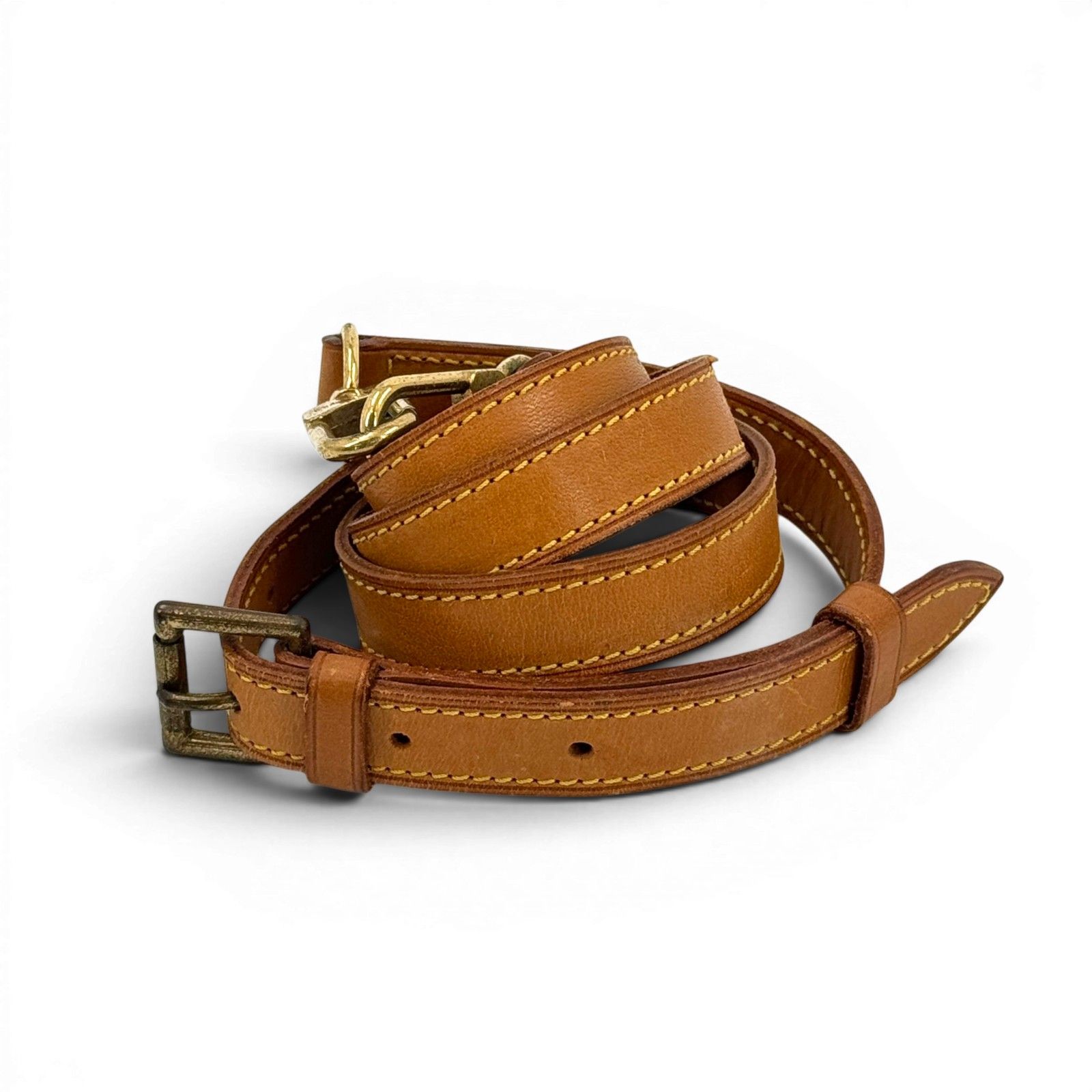 LOUIS VUITTON レザーショルダーストラップ ルイヴィトン LOUIS VUITTONショルダーストラップ ヌメ革ゴールド金具 バッグ
