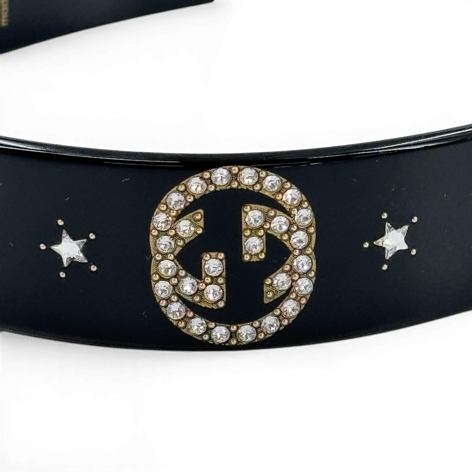 GUCCI ヘアバンド インターロッキングG スター ブラック - メルカリ