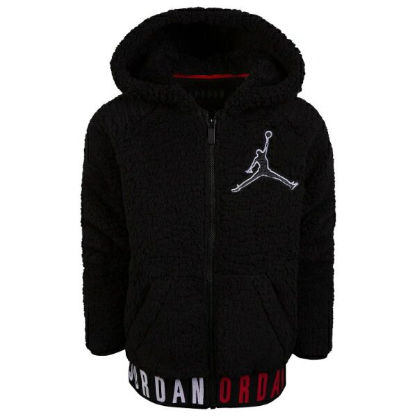 NIKE ナイキ ジョーダン モコモコ素材が超カワイイ!! 男女兼用Jordan Jumpmanふわふわフリースアウタージャケット（Black） ジャンパー パーカー トップス
