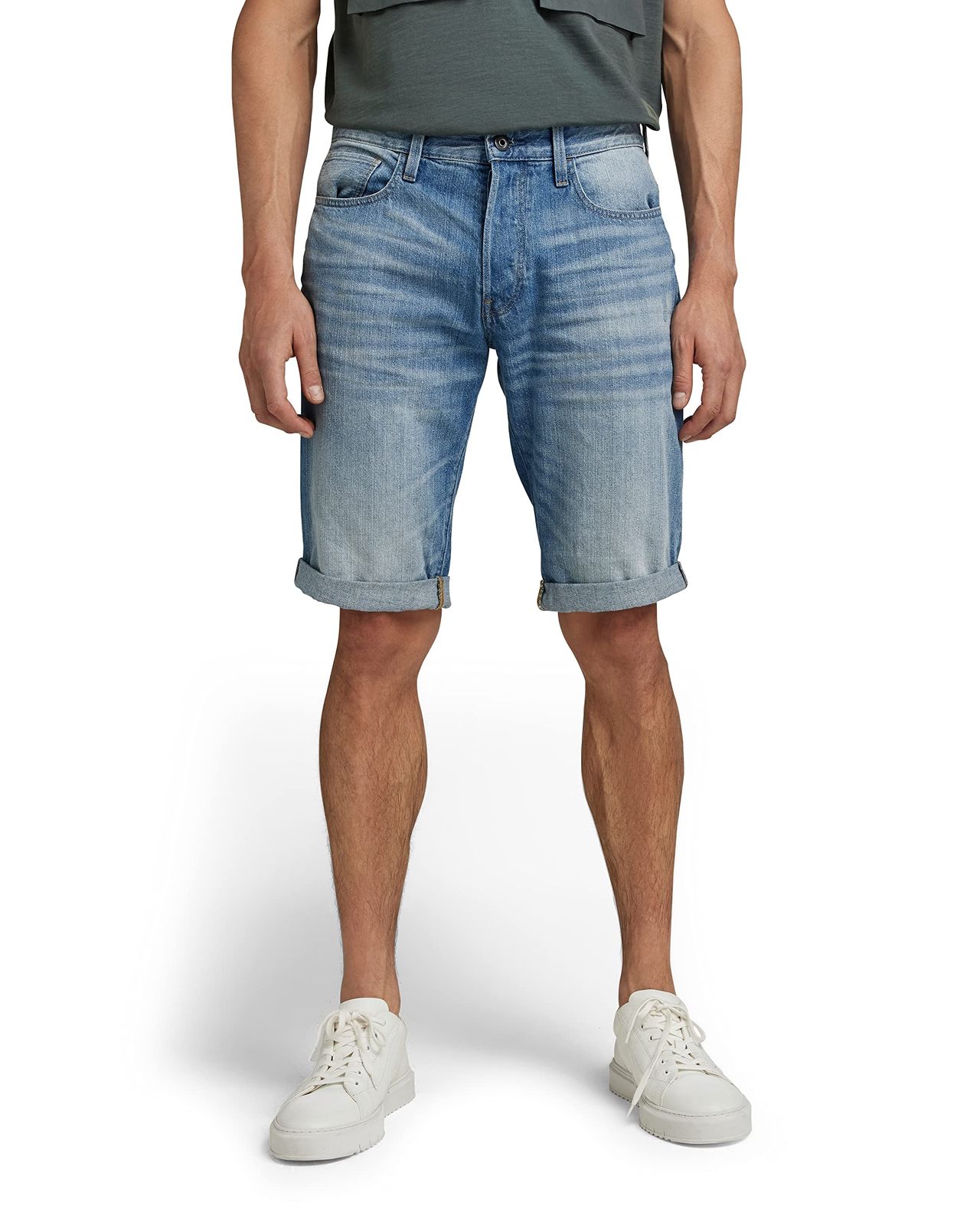 新品 [ジースターロゥ] メンズ ハーフパンツ デニム ショートパンツ ストレートフィット 3301 Short