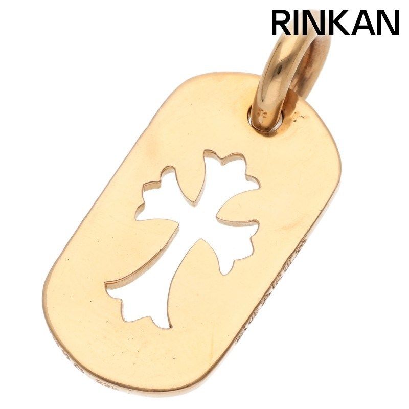 クロムハーツ 22K SMALL DOGTAG スモールドッグタグ ゴールドペンダントネックレストップ メンズ