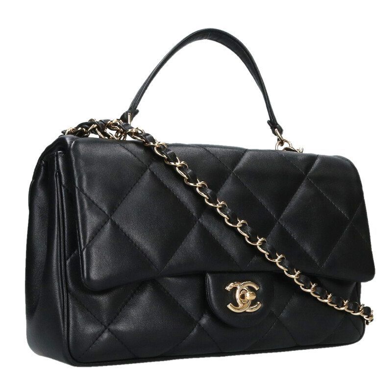 CHANELマトラッセチェーンバッグ シャネル マトラッセ25 G金具ラムスキントップハンドルチェーン