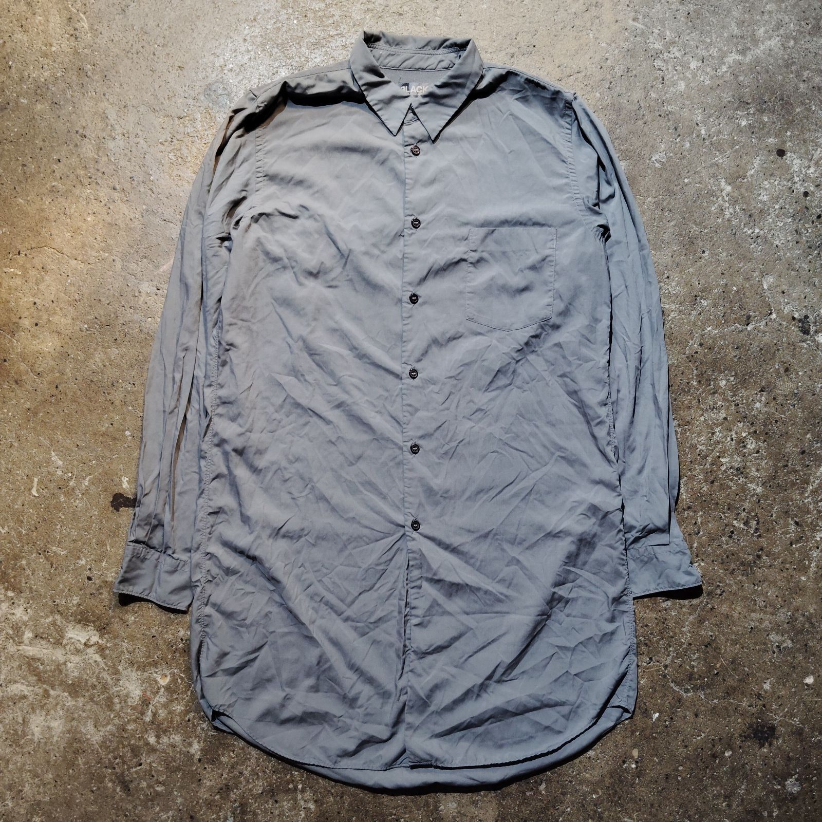 BLACK COMME des GARCONS 20ss 染め加工 ヨーク切替 ポリエステル 縮絨