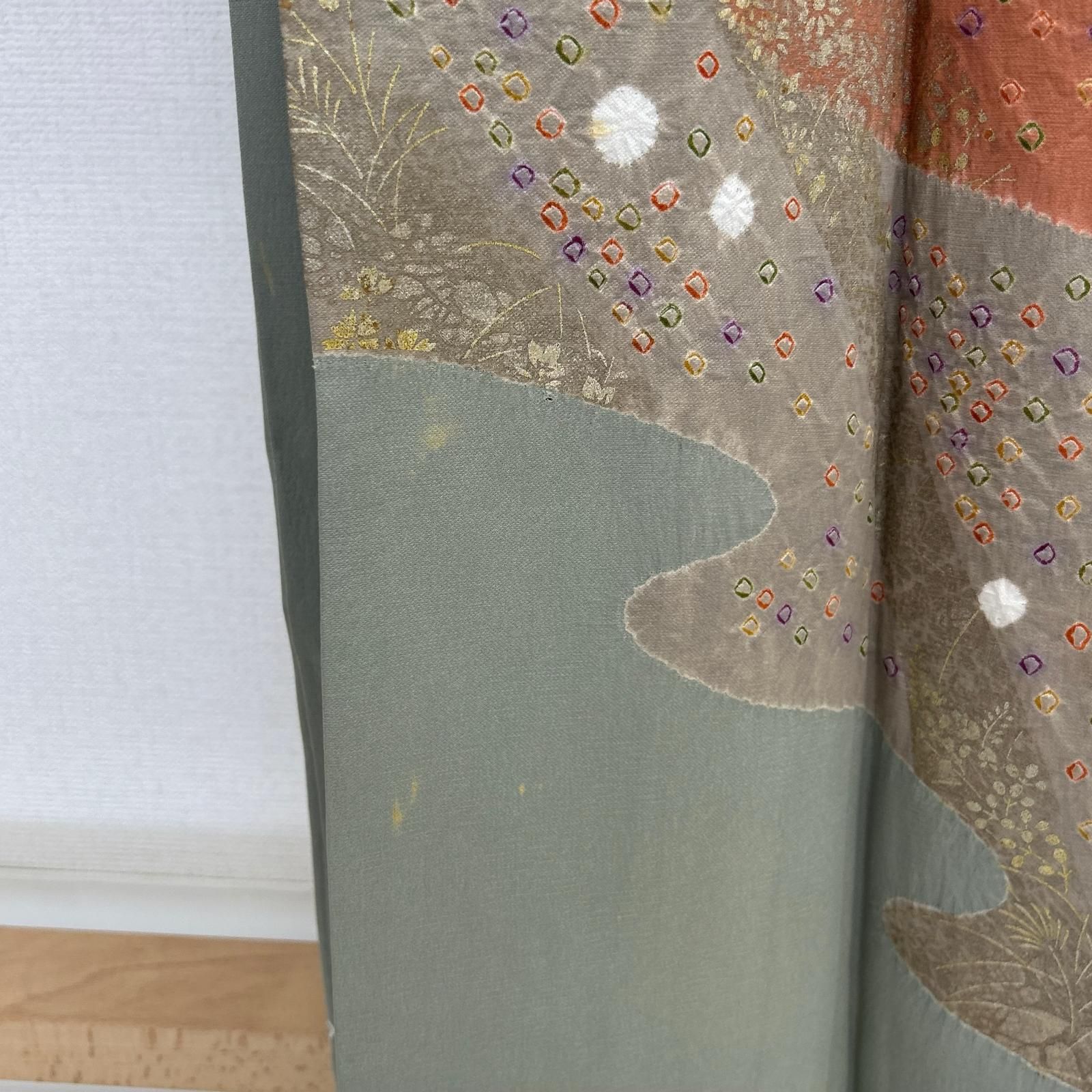 付下げ 正絹 上品な加工 花柄 刺繍 紋無し 袷 着物 MK-8285 - メルカリ