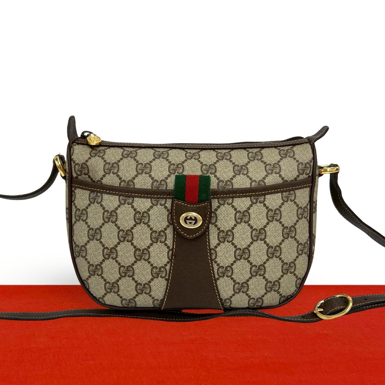 極 美品 GUCCI グッチ オールドグッチ ヴィンテージ シェリーライン GG