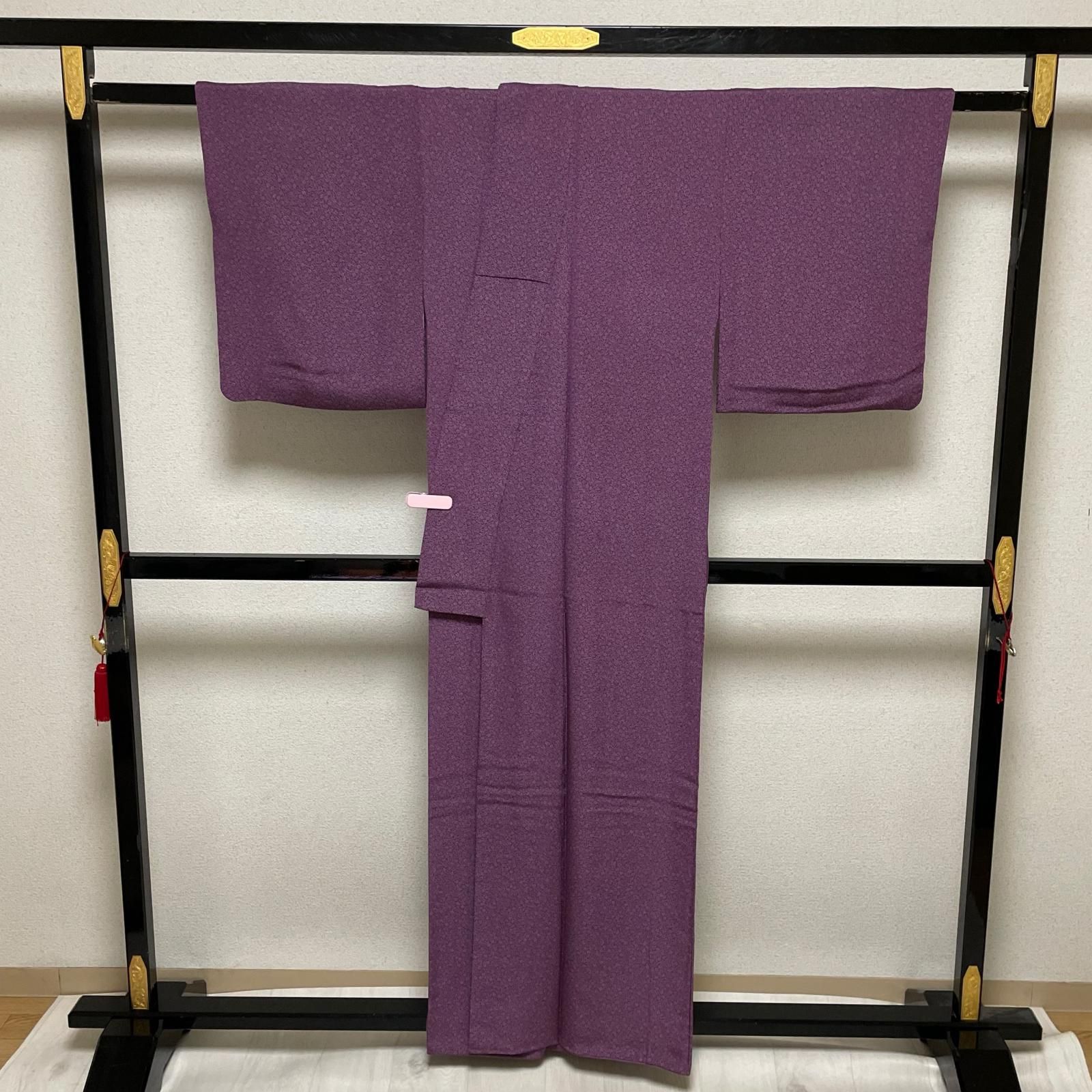 江戸小紋 上品な紫 細かな染め 着物 正絹 X-2348 - メルカリ