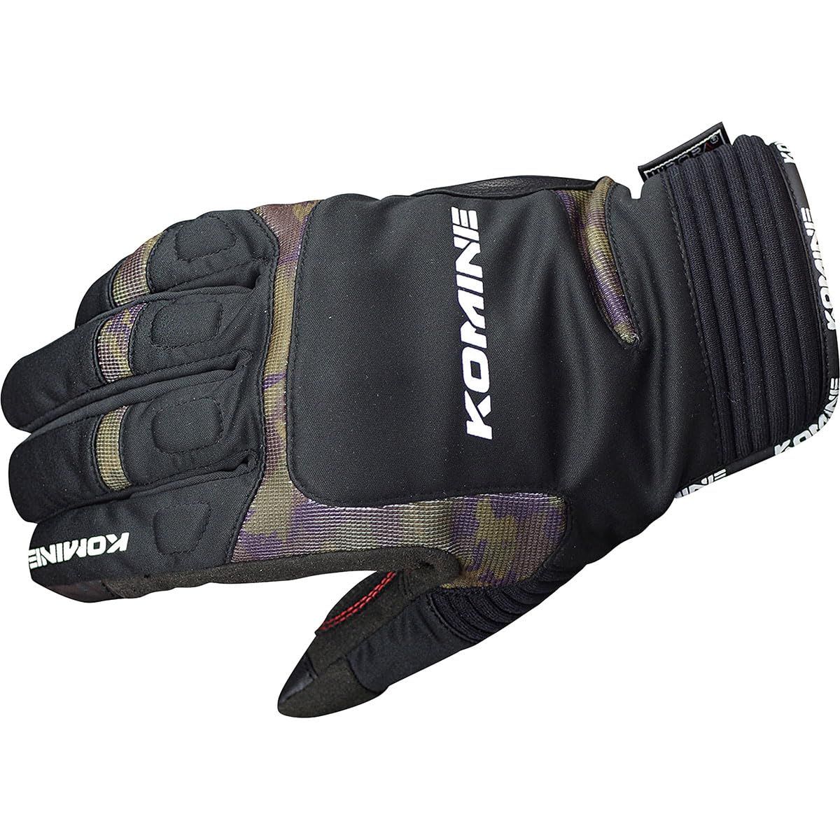 新品 コミネ(KOMINE) バイク用 グローブ ウインターグローブ-カルタゴ Black/Wood Camo S GK-801 1010 秋冬春向け 防水 防寒 プロテクター ストレッチ素材