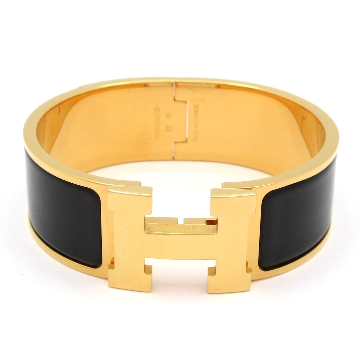 HERMES(エルメス) バングル美品 クリック・クラックH ゴールド×黒
