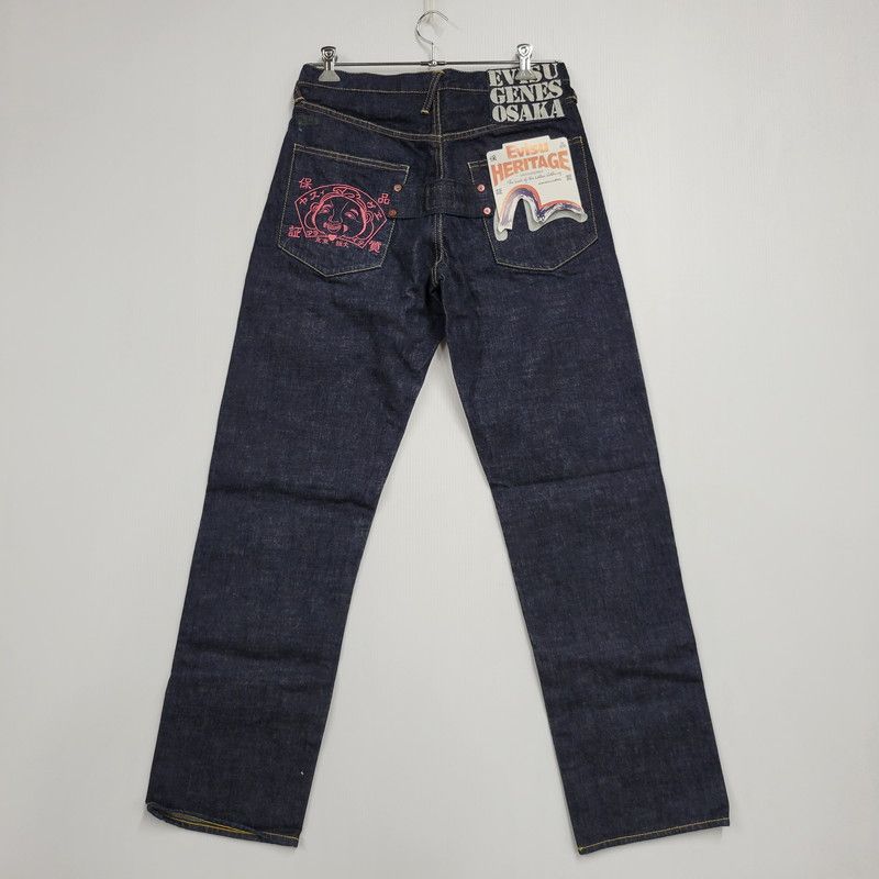 EVISUエヴィス　シンチバックベイカーカモメSIOTANI BROTHERS 中古品】 EVISU エヴィス PAINT CINCH BACK DENIM PANTS ペイント