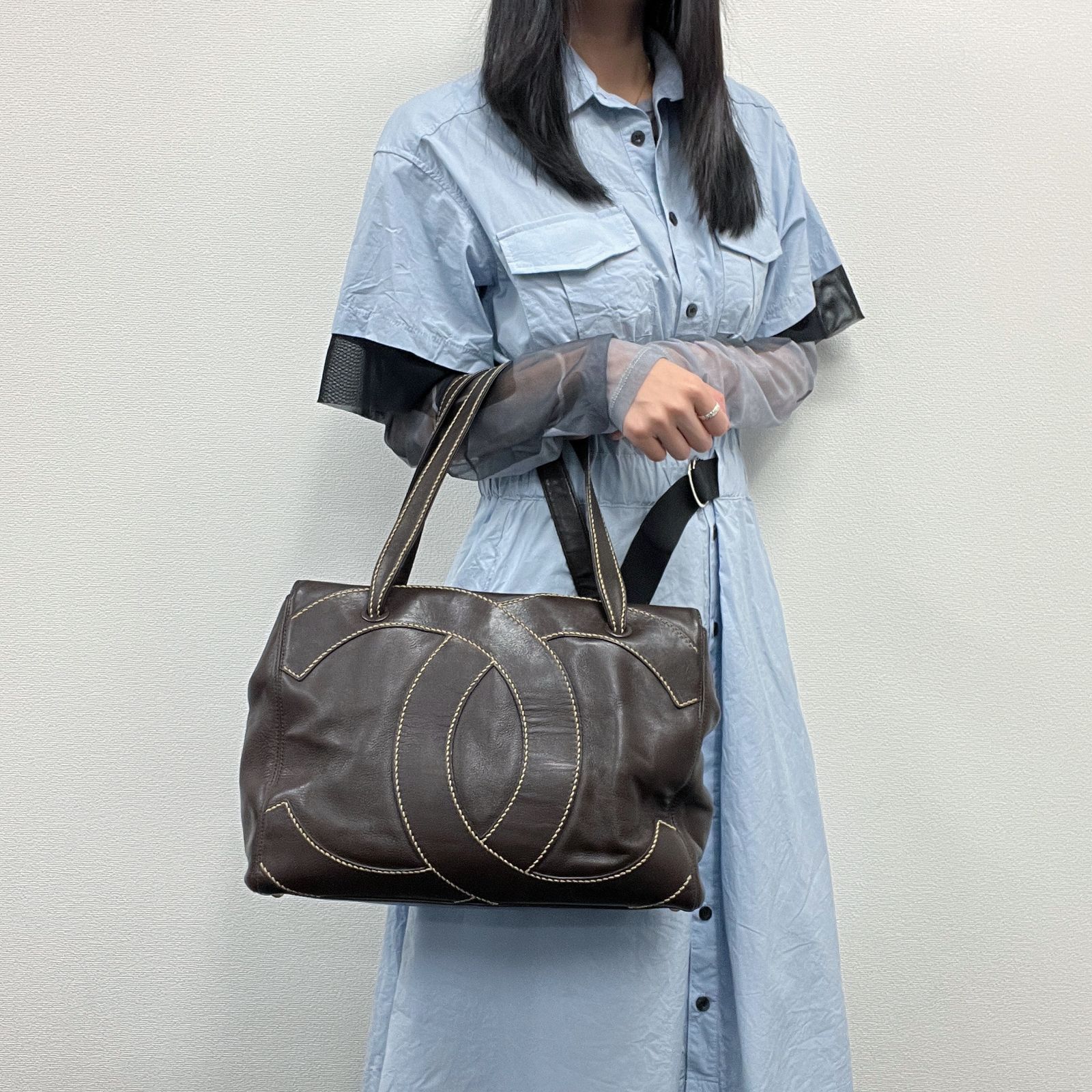 美品　シャネル　エナメル　デカココ　トート　ショルダーバッグ　ヴィンテージ 中古】CHANEL シャネル ココマーク デカココ トートバッグ ショルダー