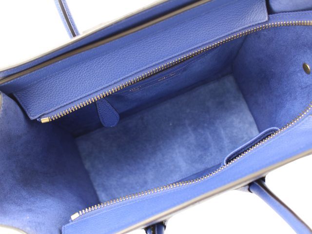 CELINE セリーヌ バッグ ラゲージ マイクロショッパー ブルー レザー