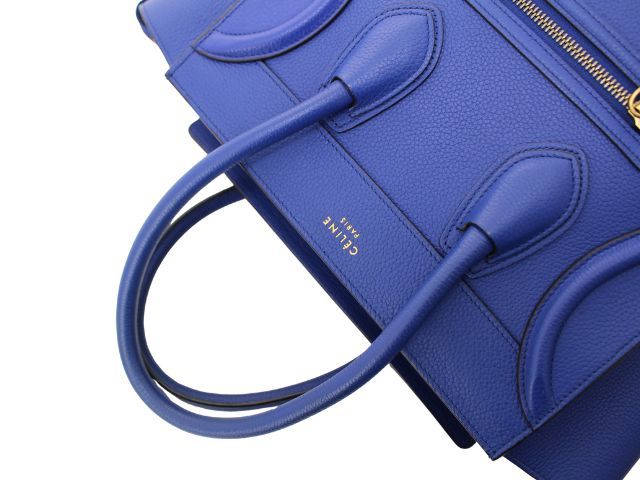 CELINE セリーヌ バッグ ラゲージ マイクロショッパー ブルー レザー