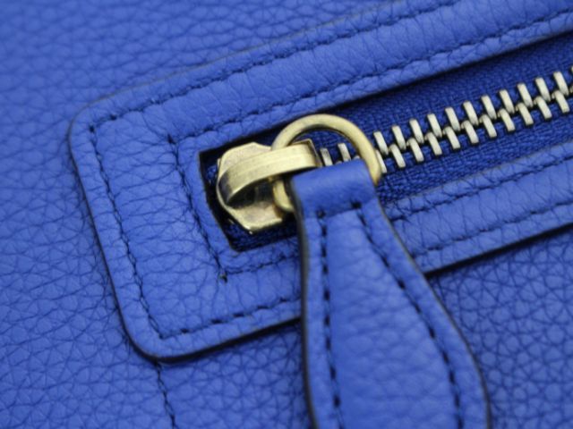 CELINE セリーヌ バッグ ラゲージ マイクロショッパー ブルー レザー