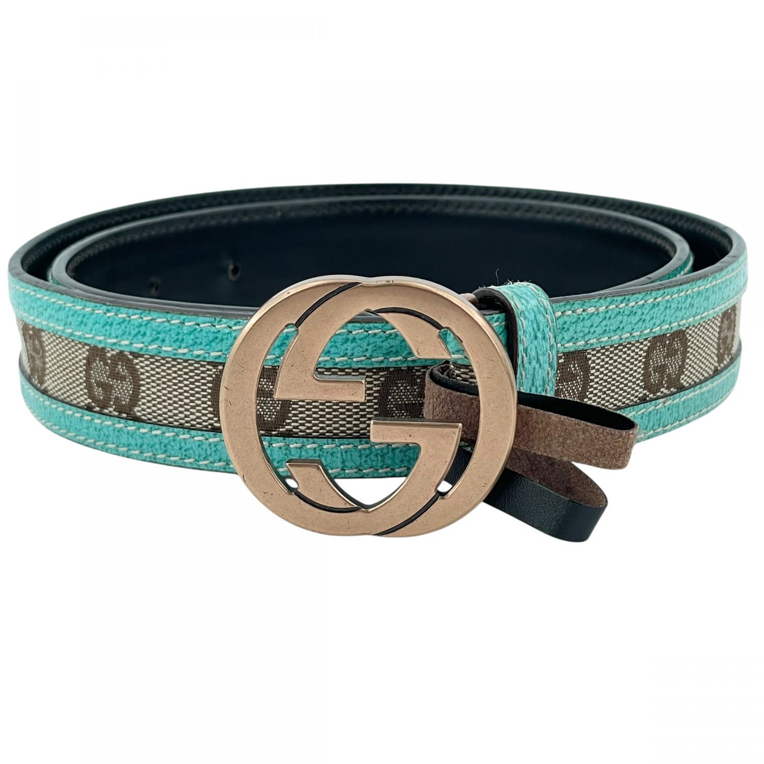 中古】 GUCCI グッチ 114874 インターロッキングGバックル ベルト 