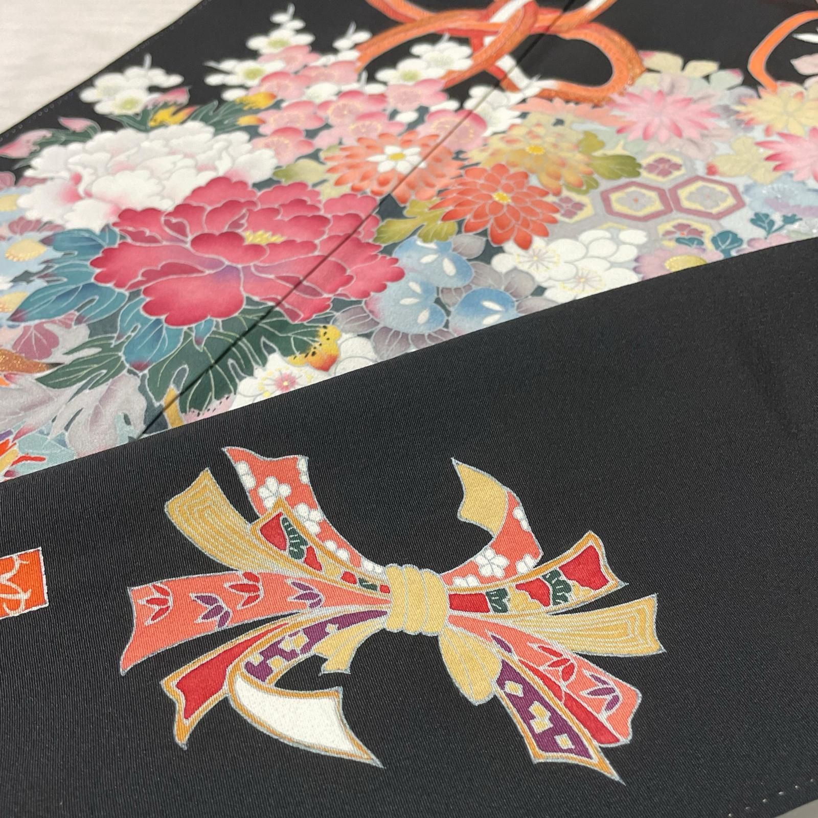 作家物 黒留袖 裄67.5 トールサイズ 豪華金彩 美しい花模様 着物 正絹 五つ紋 X-2414