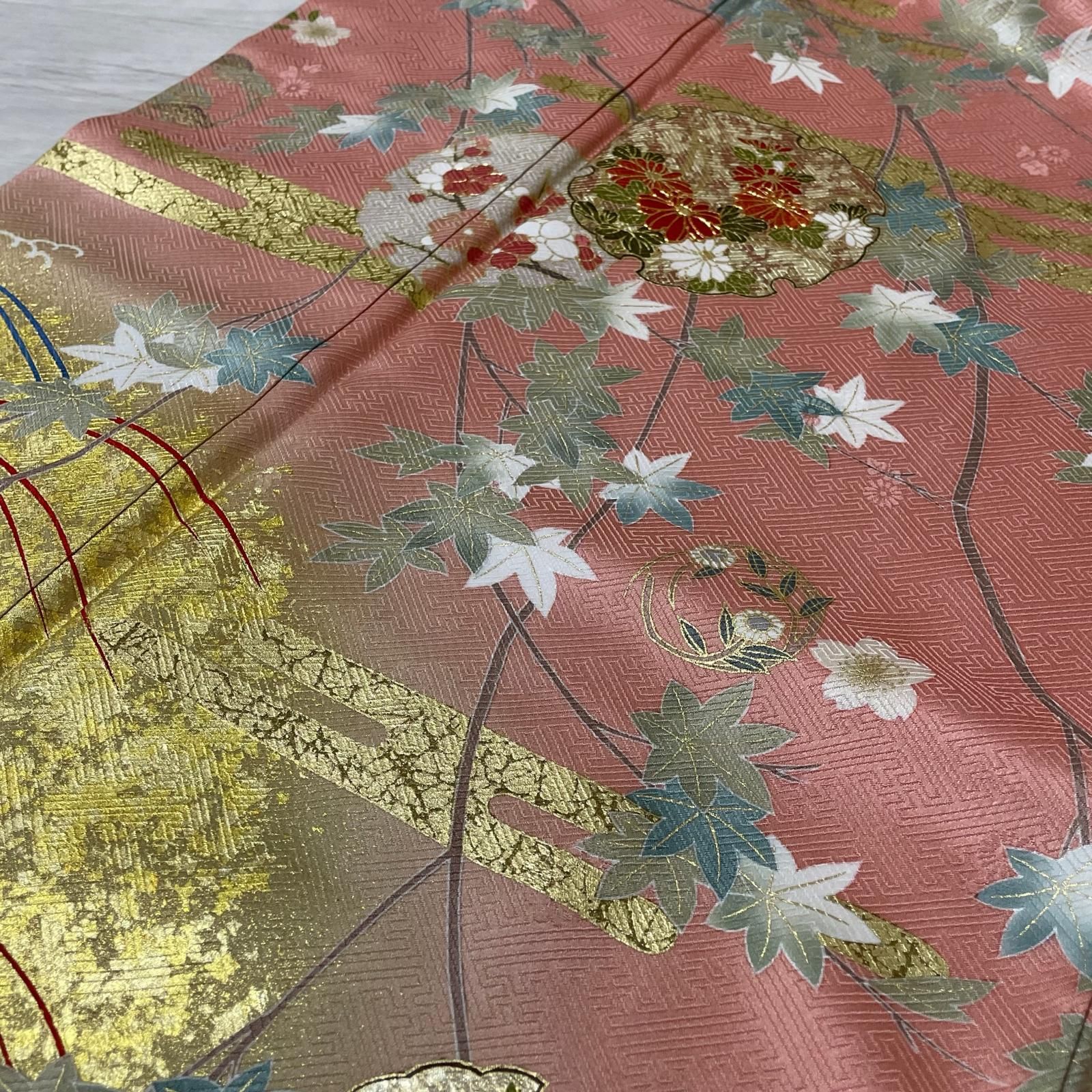 訪問着 裄67 トールサイズ 雪輪に花 枝花模様 着物 正絹 X-2429 - メルカリ