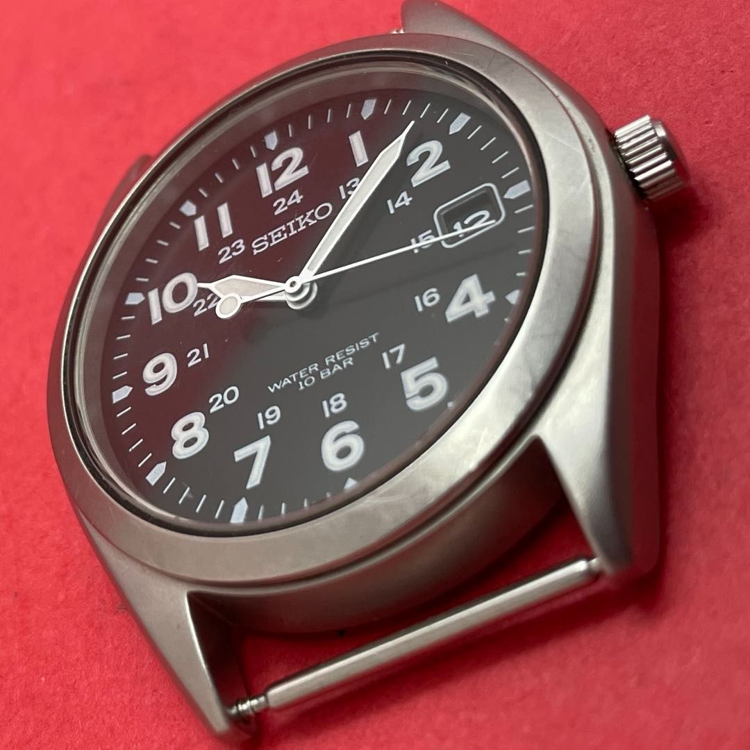 SEIKO 7N42-8260 黒文字盤 ミリタリーウォッチフェイス ブラック