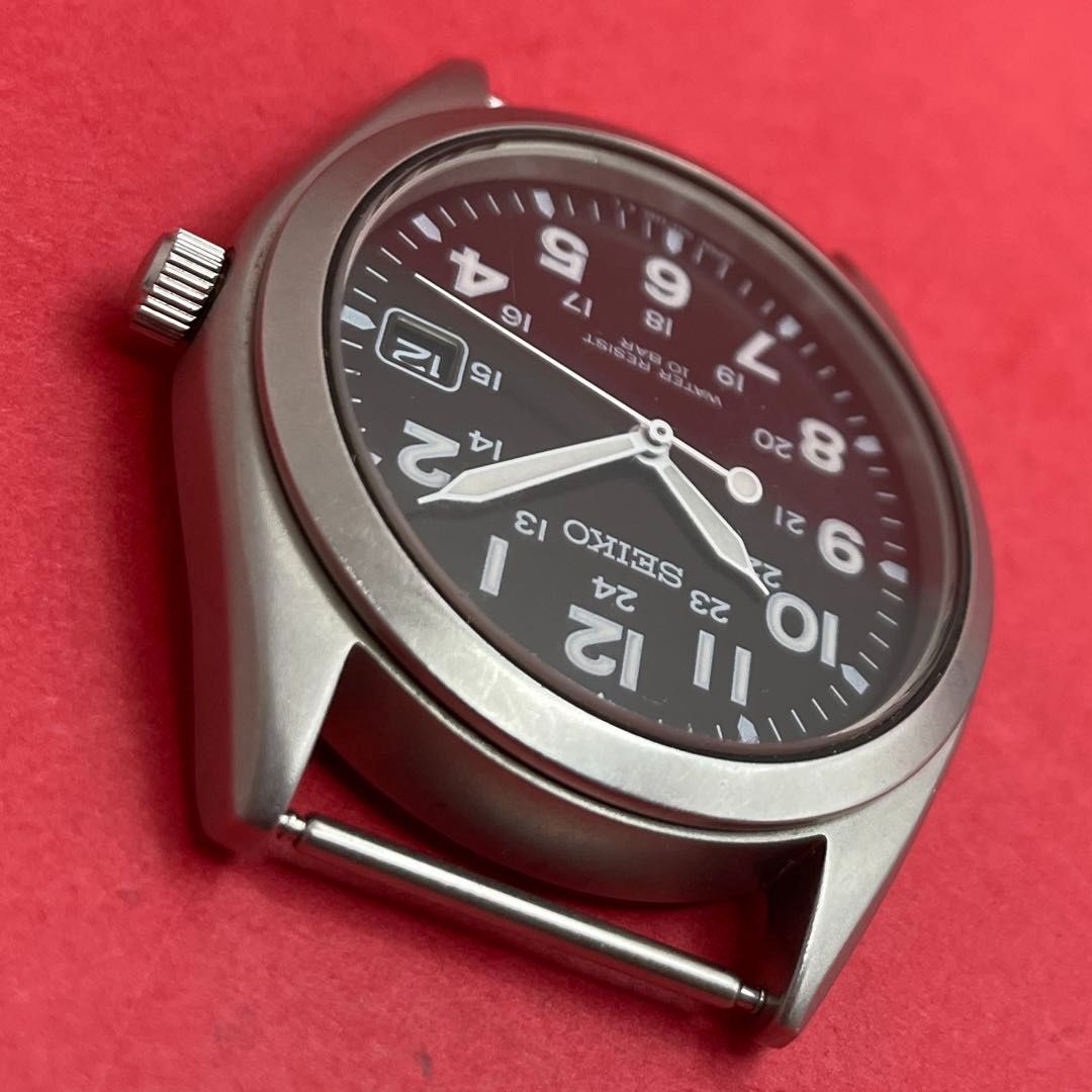 SEIKO 7N42-8260 黒文字盤 ミリタリーウォッチフェイス ブラック
